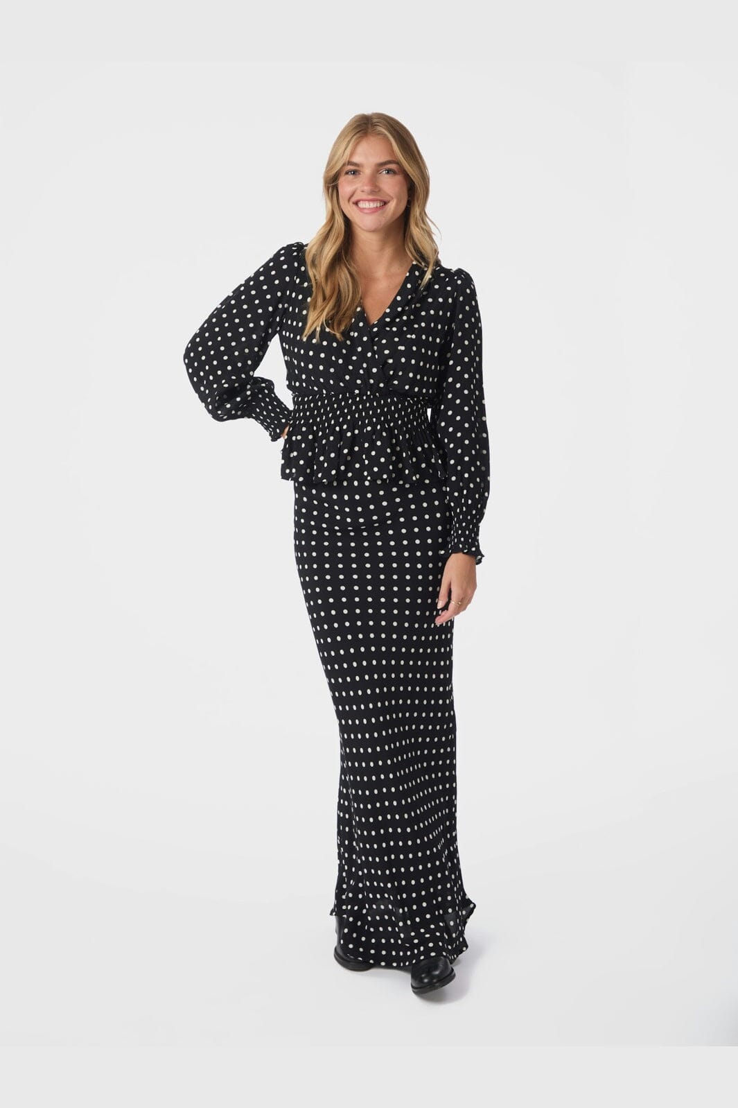 Neo Noir - Tamona Crepe Dot Blouse 167939 - 100 - Black