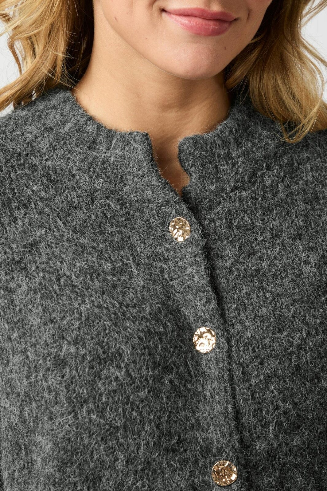 Neo Noir - Taura Fluffy Knit Cardigan 165103 - 132 - Antracit