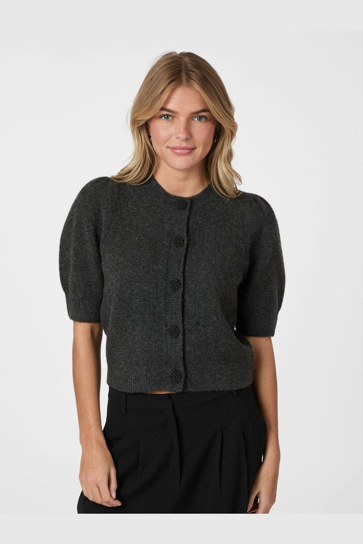 Neo Noir - Trudy Deco Knit Cardigan 164514 - 136 - Antracit Melange