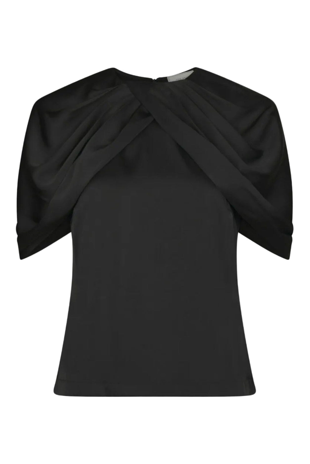Neo Noir - Ulanda Drapy Satin Top 170740 - 100 - Black Toppe 