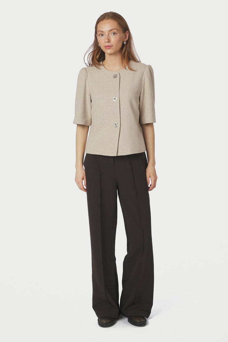 Neo Noir - Xanthe Light Herringbone Blazer 167111 - 213 - Sand