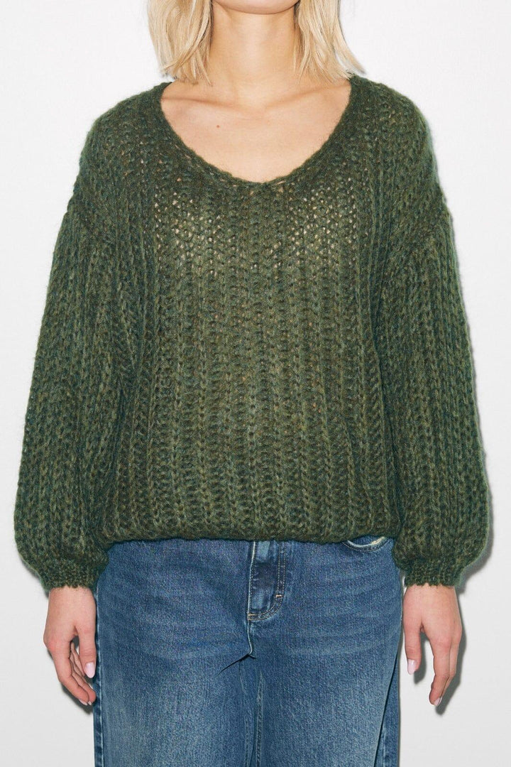 Noella - Joseph Knit Sweater - 010 Army Green Strikbluser 