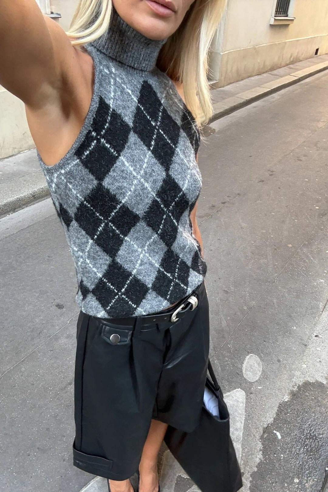 Noella - N-Lajoianna Knit Top 16100004 - 1521 - Black Grey Mix Strikbluser 