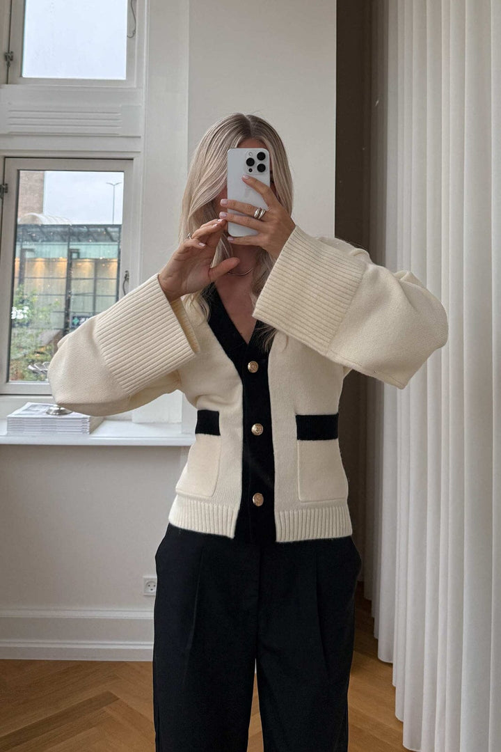 Noella - N-Lenyxette Knit Cardigan 13770004 - 028 - White Cardigans 