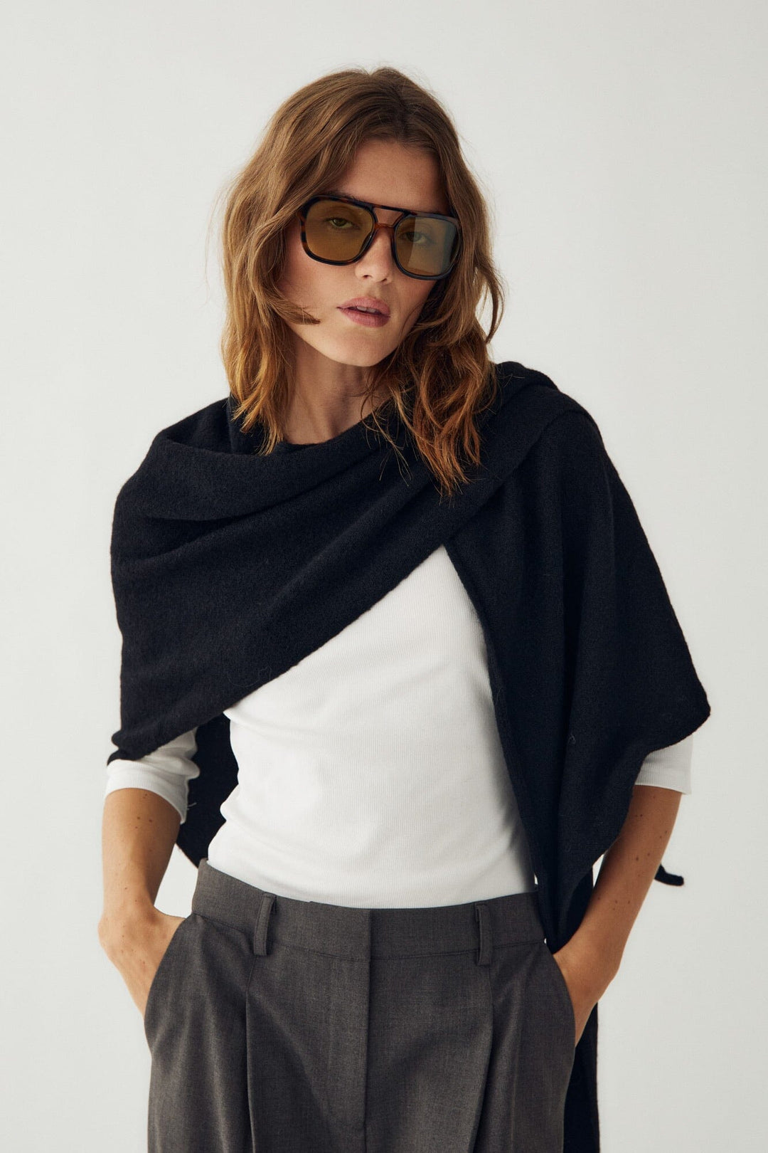Noella - N-Loena Knit Scarf 13940001 - 004 - Black Tørklæder 