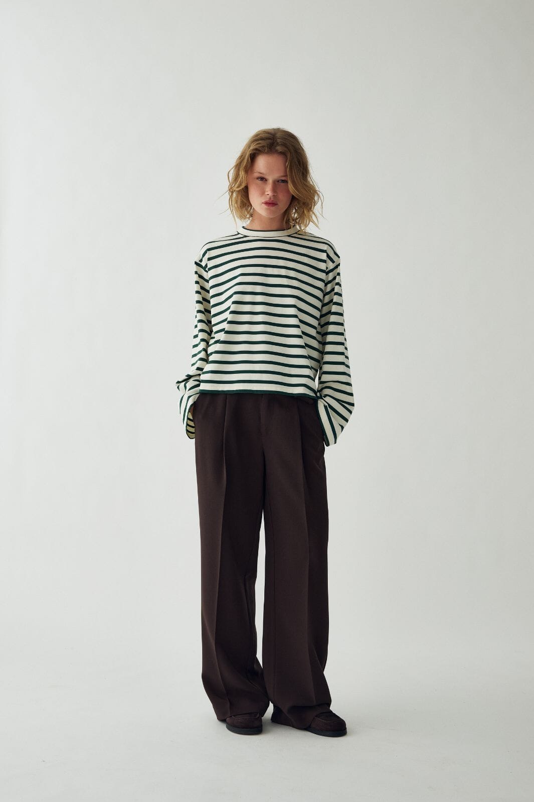 Noella - N-Maple Ls T-Shirt 17260001 - 451 - Eton Ivory Green Stripe T-shirts 