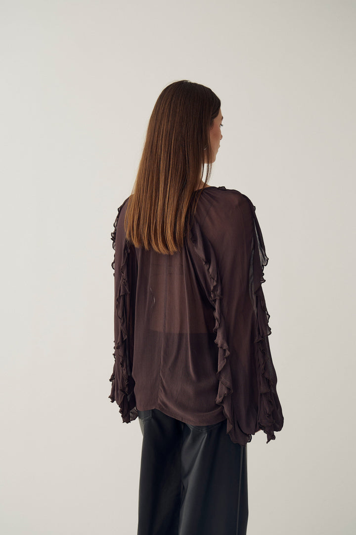 Noella - N-Merlynn Blouse 14230006 - 674 - Chocolate Bluser 