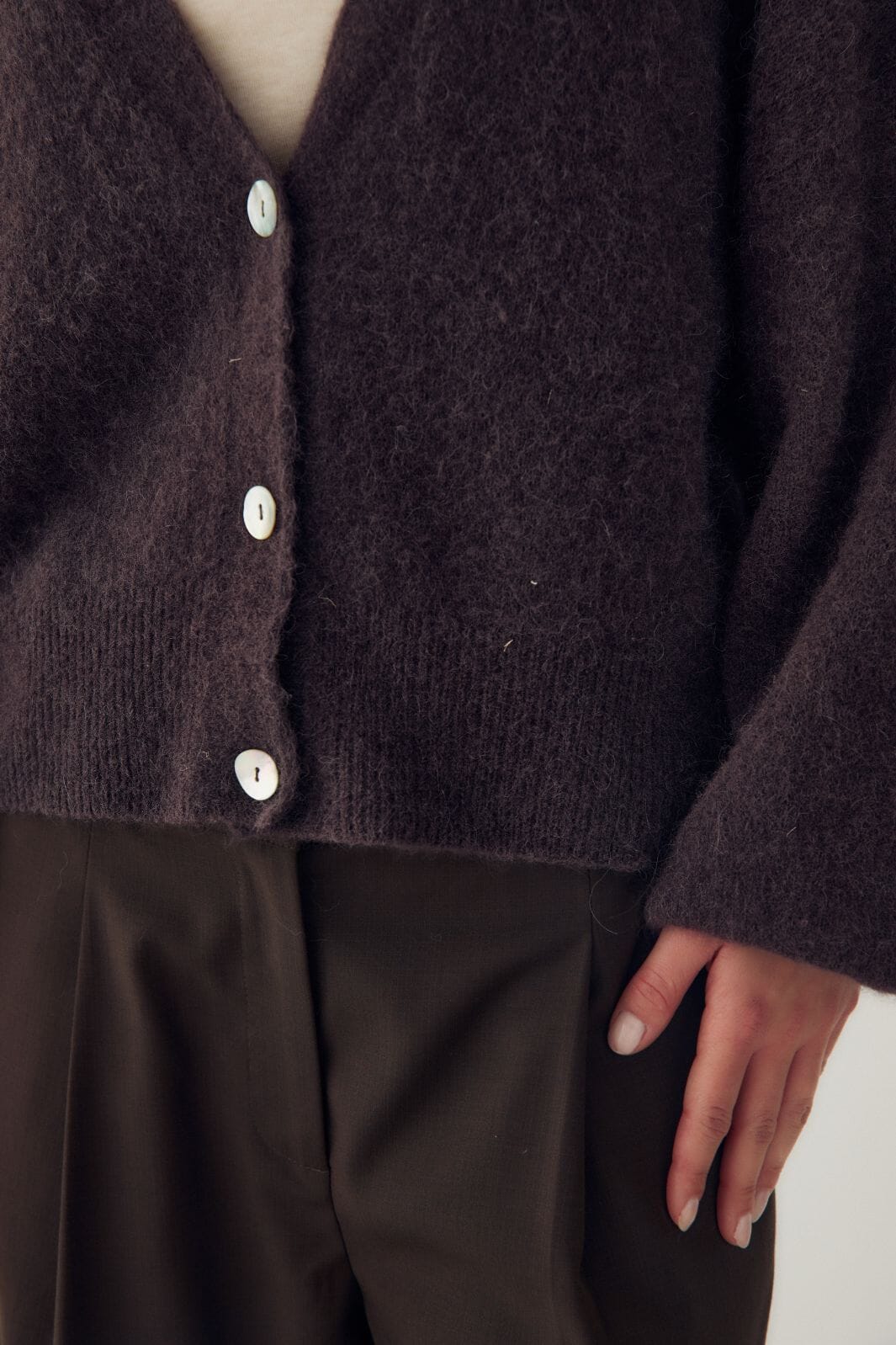 Noella - N-Morene Knit Cardigan 16690002 - 674 - Chocolate Cardigans 