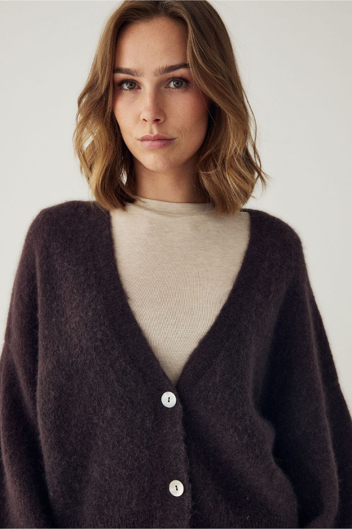 Noella - N-Morene Knit Cardigan 16690002 - 674 - Chocolate Cardigans 