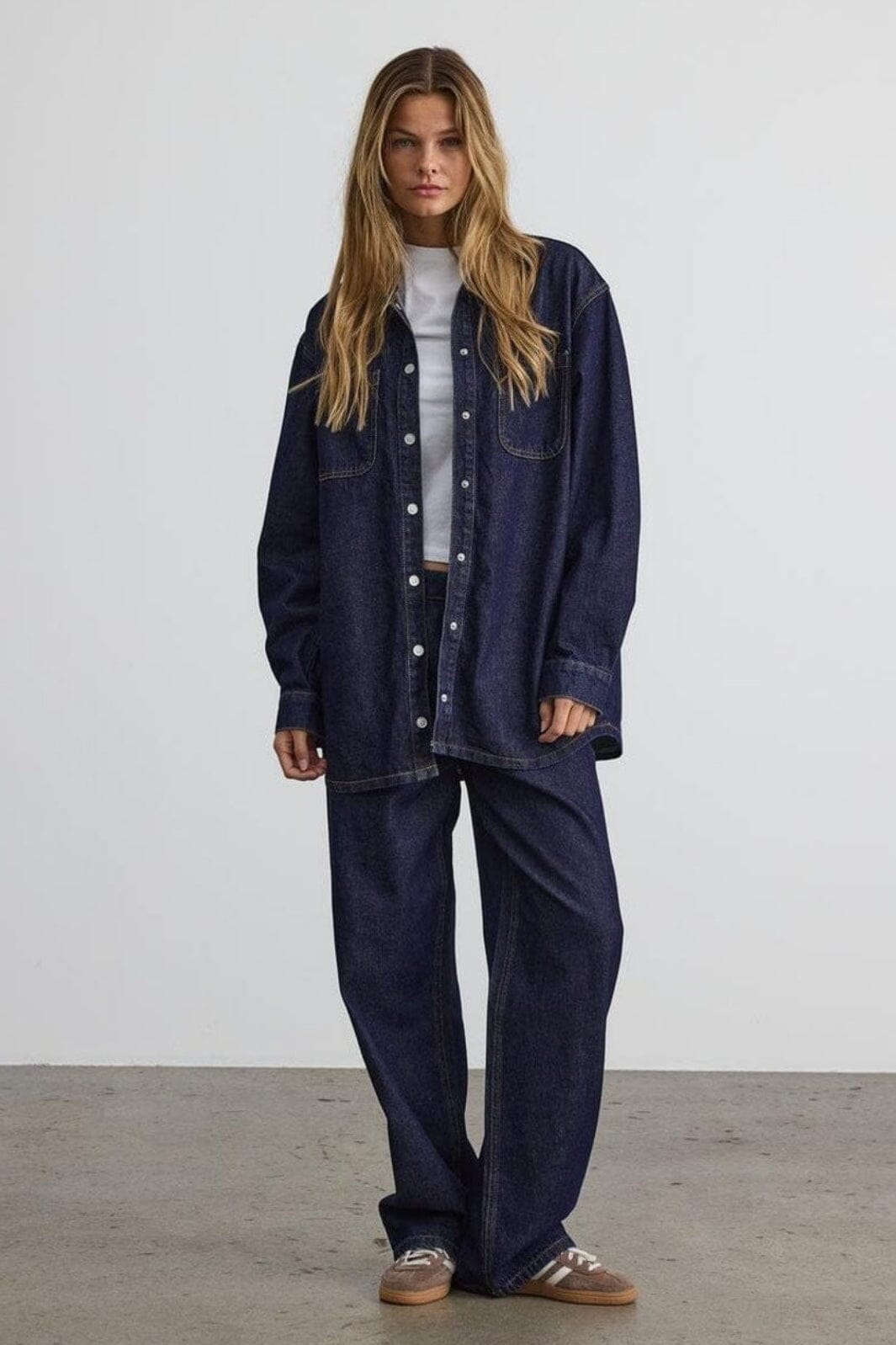 Noisy May - Nmalva L/S Denim Shacket Az386Db - 4532250 Dark Blue Denim