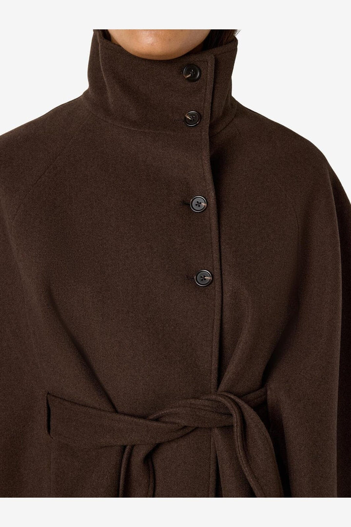 Noisy May - Nmlucy Cape Jacket - 5103003 Chocolate Brown Melange