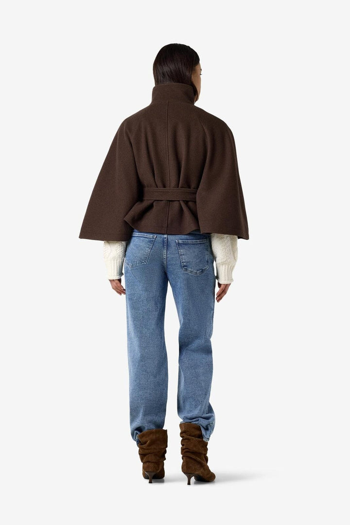 Noisy May - Nmlucy Cape Jacket - 5103003 Chocolate Brown Melange