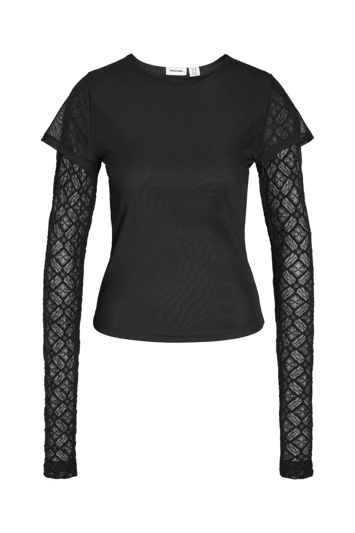 Noisy May - Nmmercy L/S Double Layer Top - 5129644 Black Black Lace