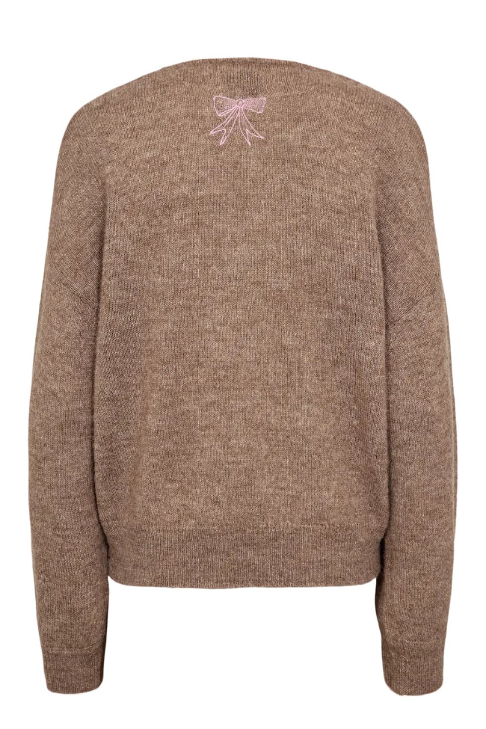 Nümph - Nuyppa Embroidery Pullover 707599 - Taupe Gray Melange Strikbluser 