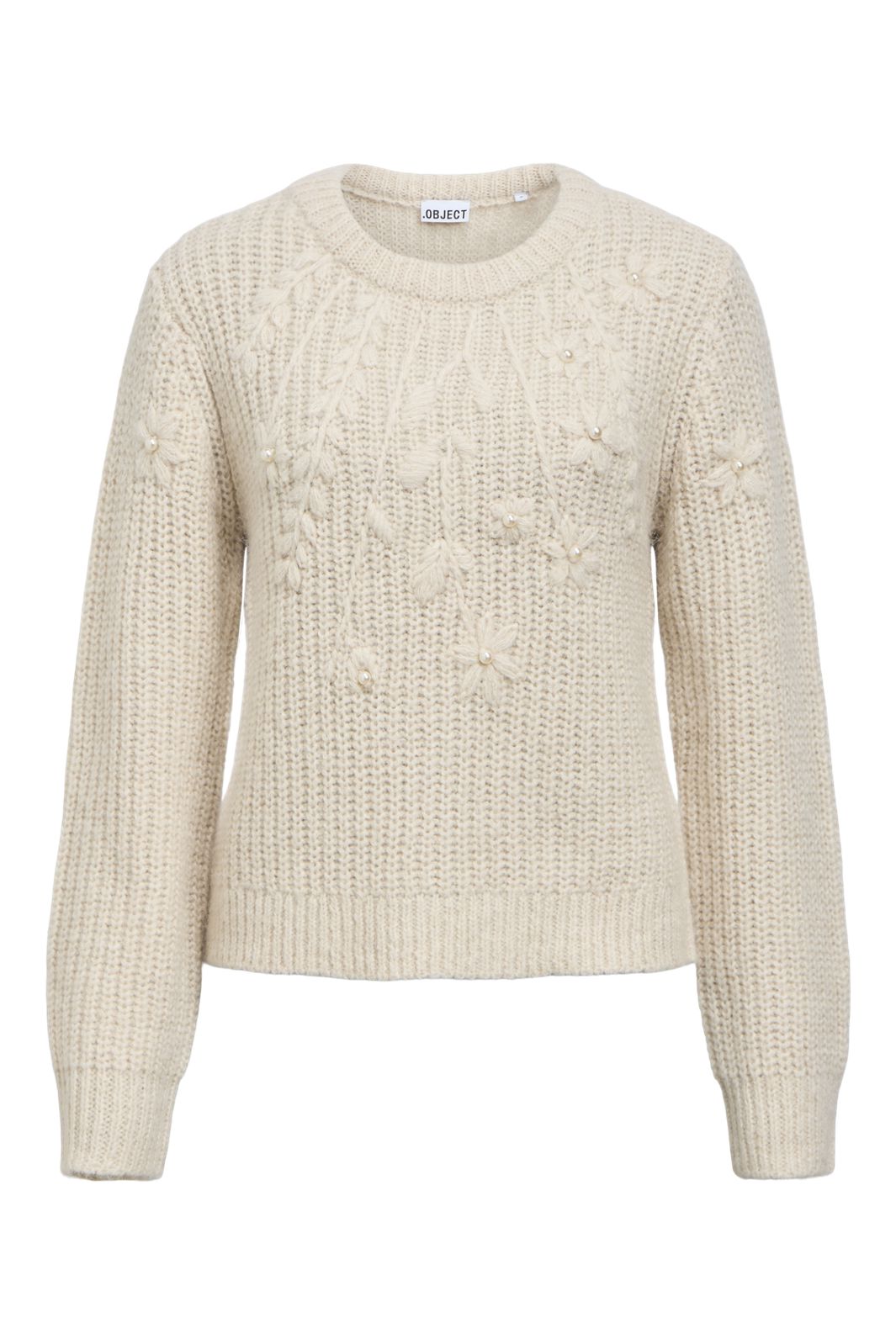 Object - Objcerin L/S Re Knit Pullover 147 - 5120044 Birch Melange
