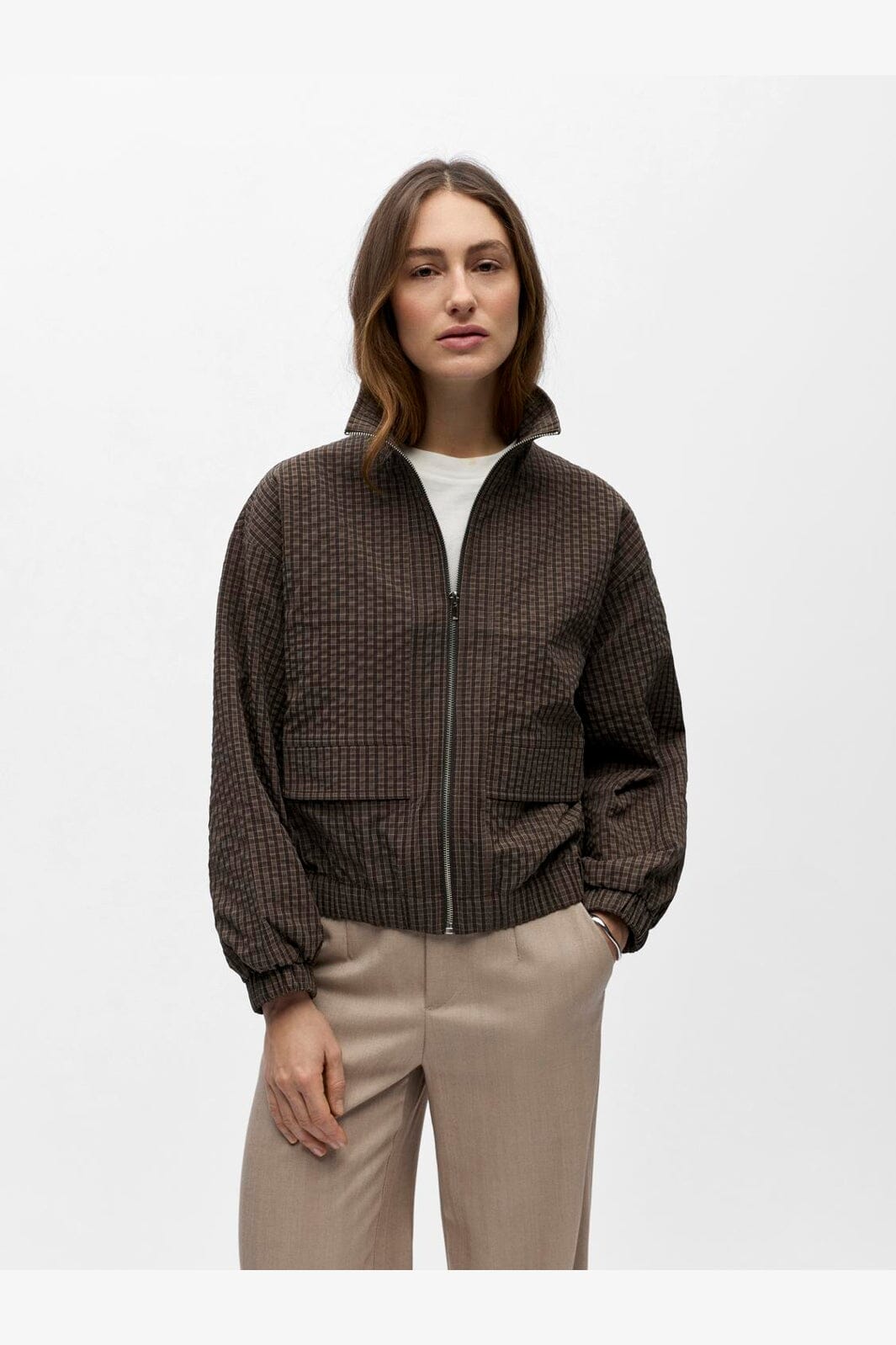 Object - Objlevi L/S Track Jacket - 5125454 Seal Brown Brown/White