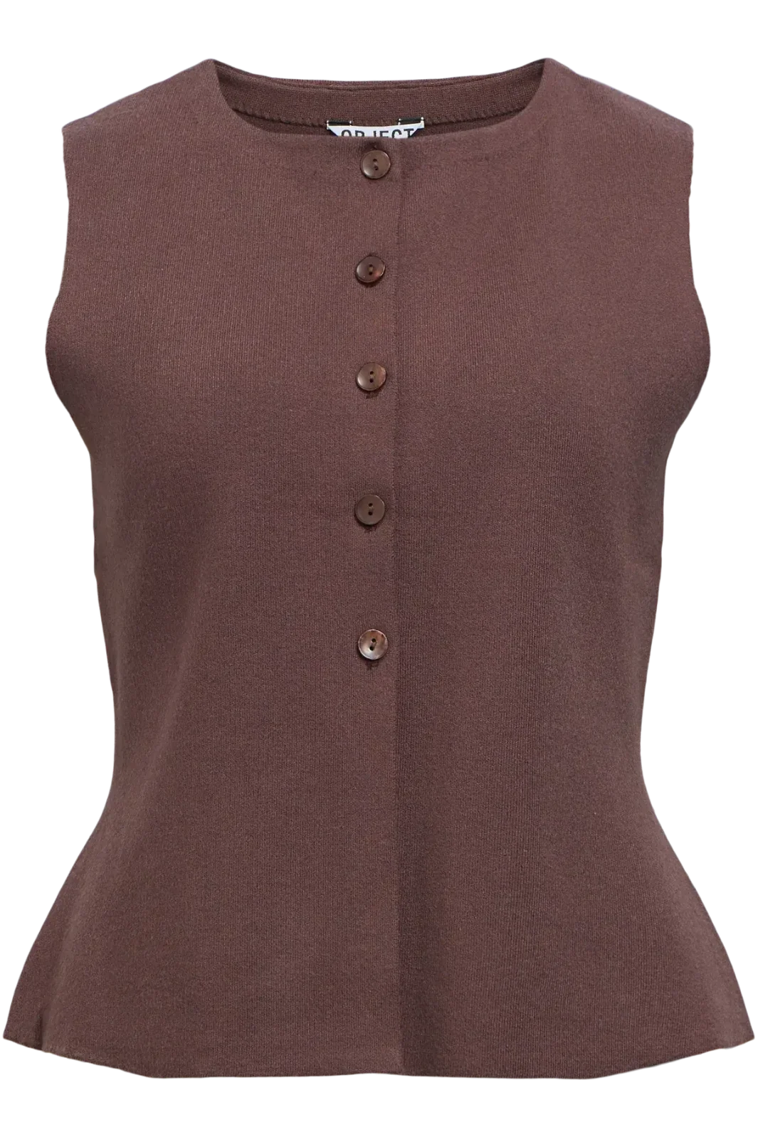 Object - Objreynard Re Knit Vest - 4927200 Seal Brown Veste 