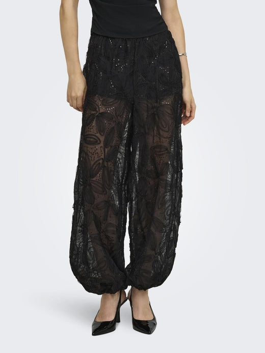 Only - Onlalvina Sequin Balloon Pants - 5135332 Black Bukser 