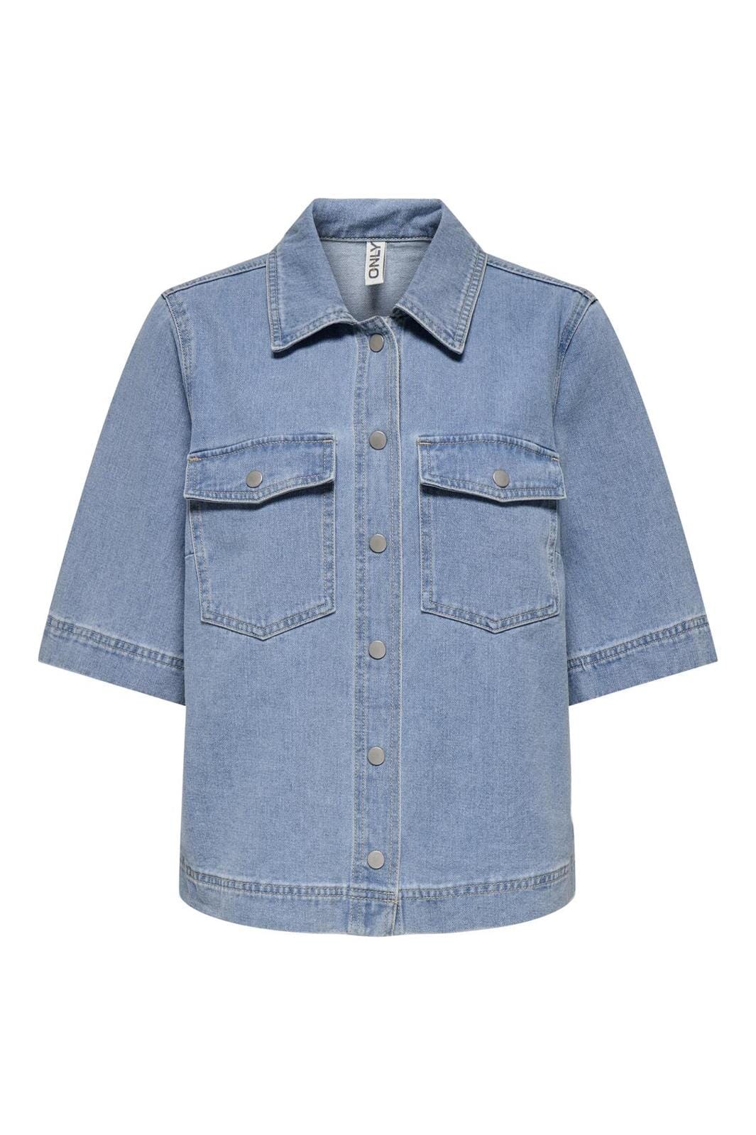 Only - Onlbelle S/S Shirt Gua 15347084 - 4774524 - Light Blue Denim