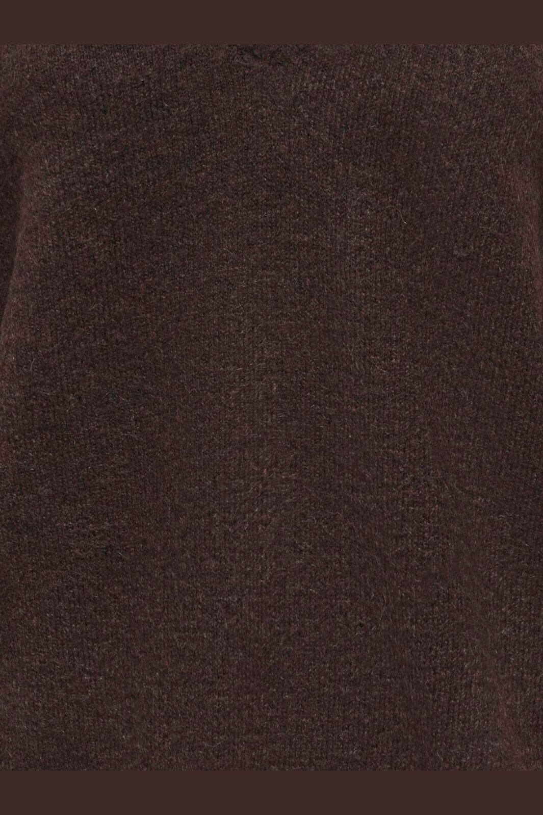 Only - Onlclover Ls Lace V-Neck Reversible Knt - 5149080 Coffee Bean Melange/Dtm Lace
