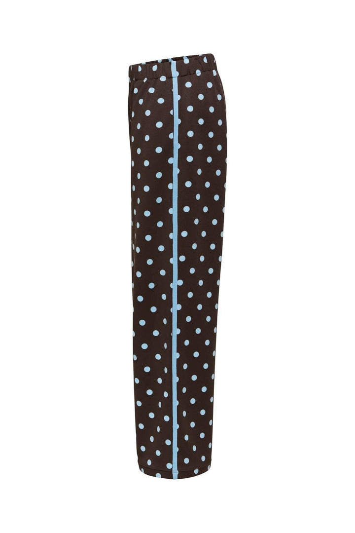 Only - Onldotier Panel Wide Pant - 5265242 Coffee Bean Cashmere Blue Dots + Panel