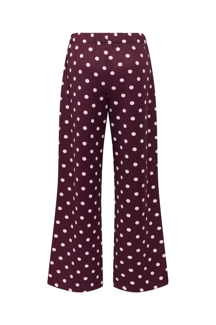 Only - Onldotier Panel Wide Pant - 5265248 Fig Parfait Pink Dots + Panels