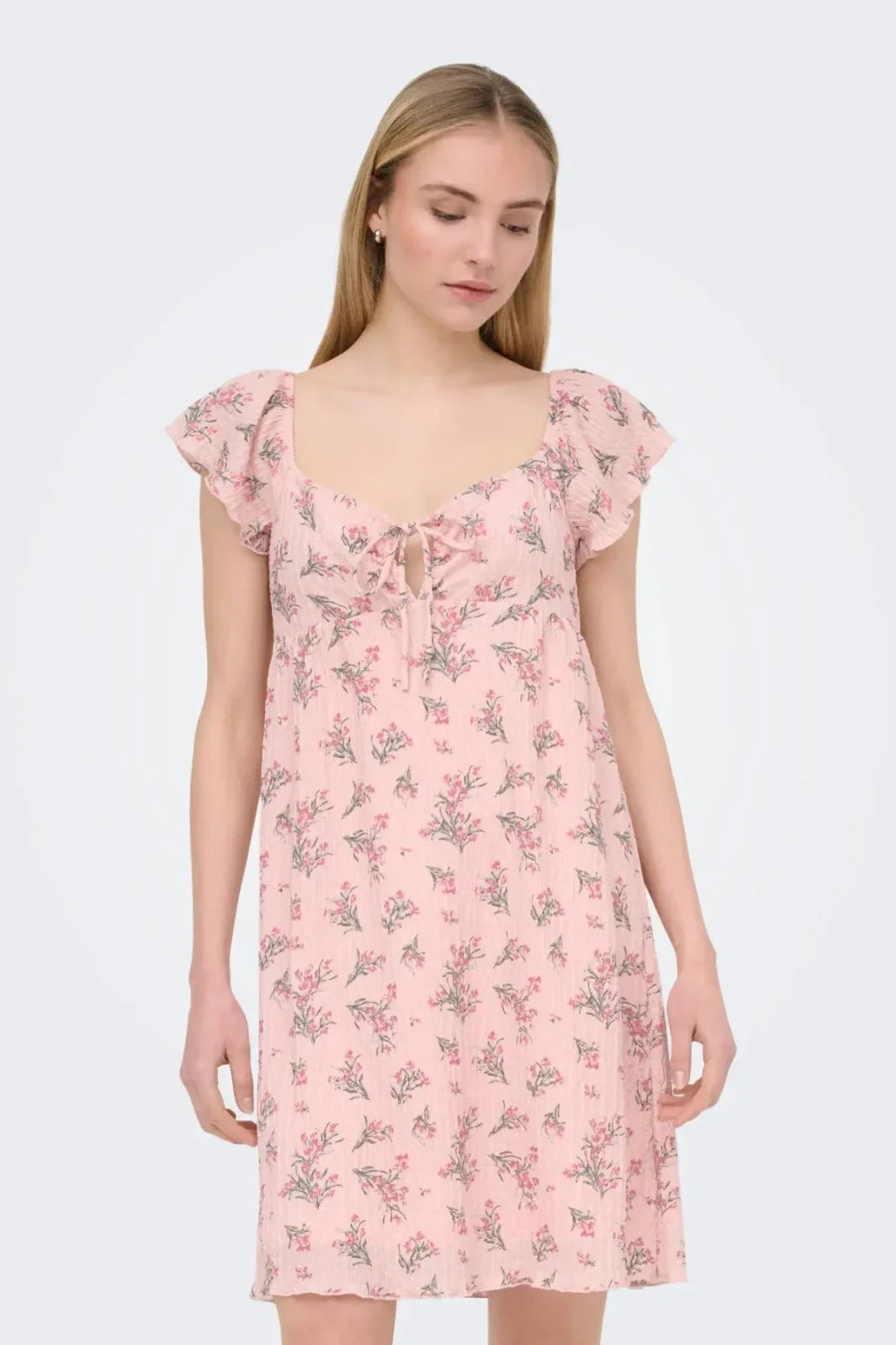Only - Onldua Frill Sleeve Dress - 5065813 Pale Lilac (Cindy) Floral Laurel Whreat Kjoler 