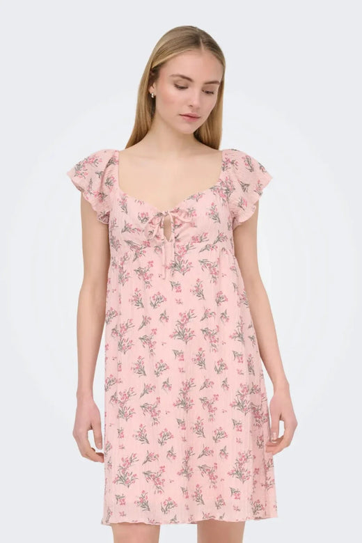 Only - Onldua Frill Sleeve Dress - 5065813 Pale Lilac (Cindy) Floral Laurel Whreat Kjoler 