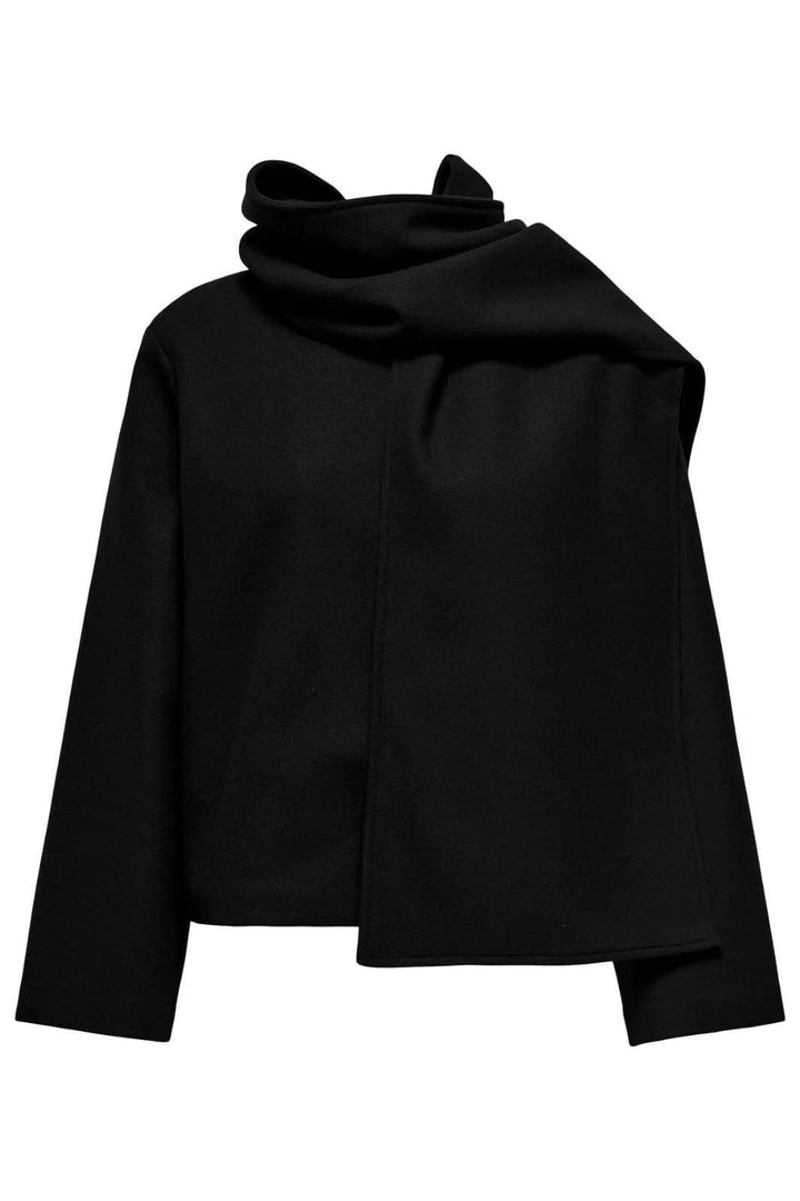 Only - Onlelba Life Scarf Jacket Cc - 4852335 Black W.Rose Lining Frakker 