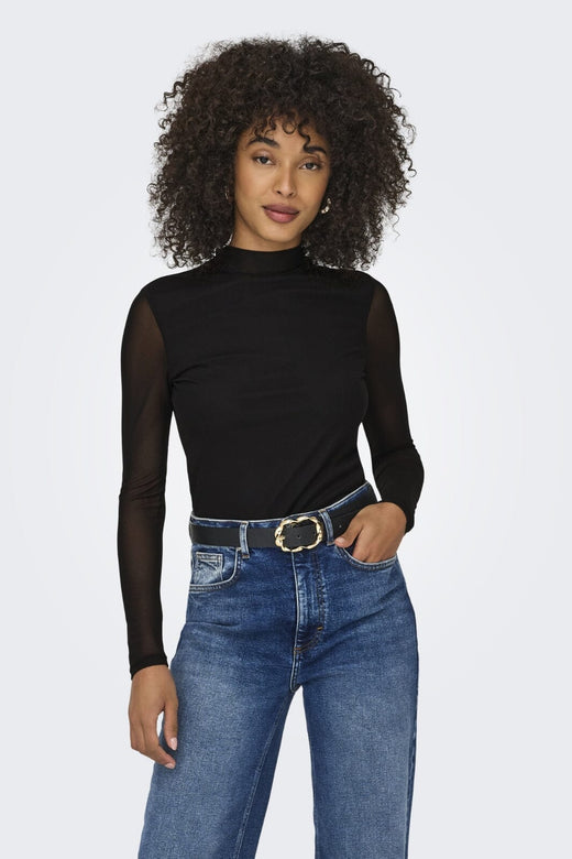 Only - Onlerica Life Mesh L/S Top - 2649422 Black