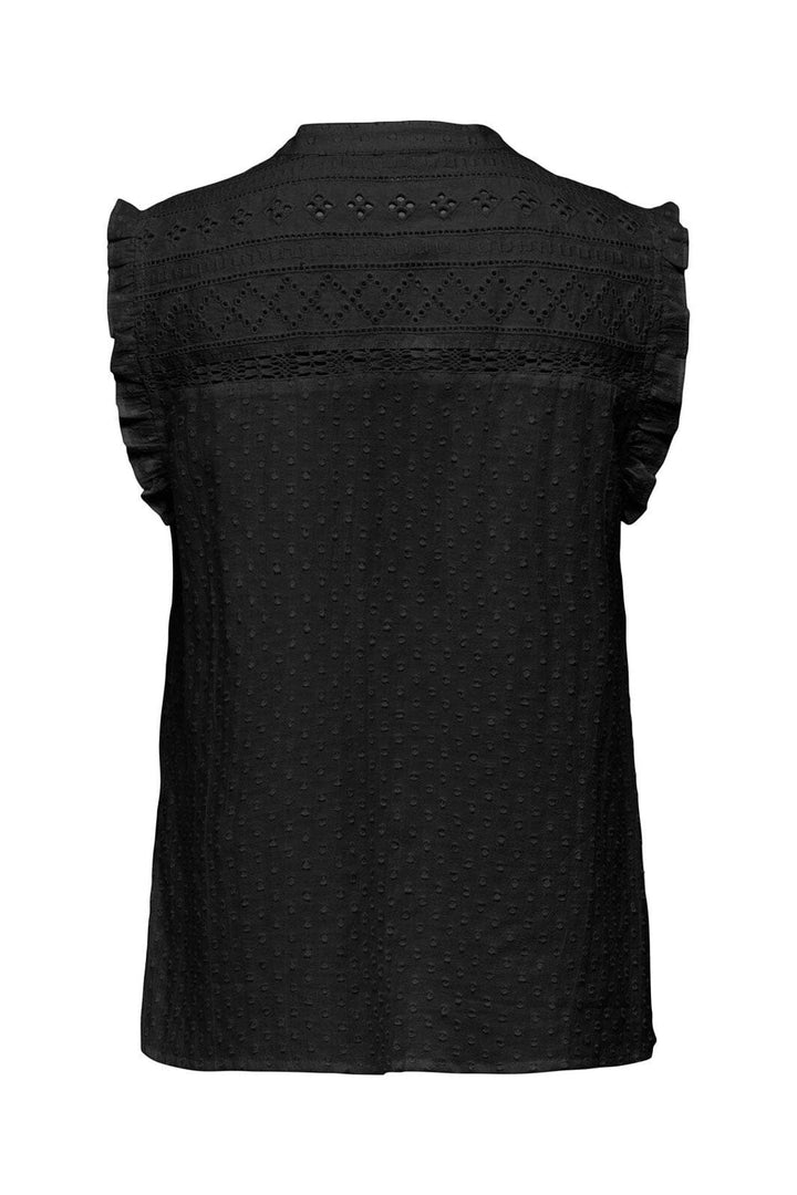 Only - Onlevelyn Sl V-Neck Top Ox - 4925953 Black
