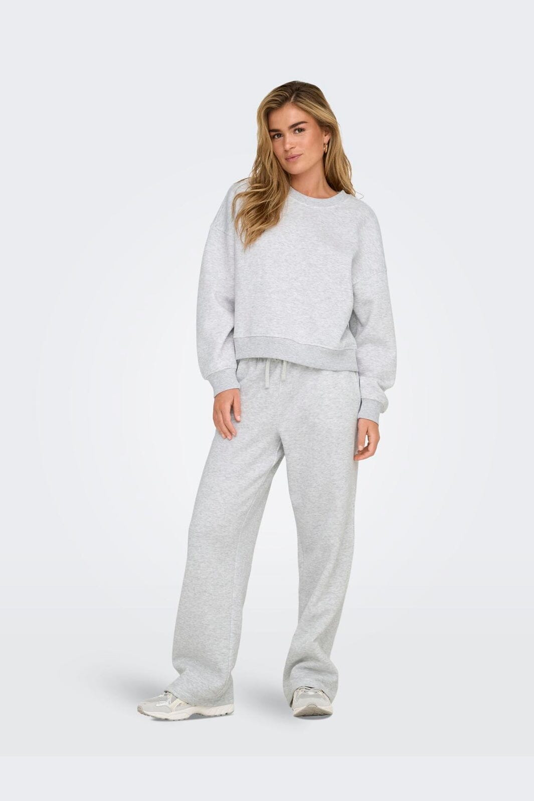 Only - Onlhappy L/S Crew Neck Swt - 5199520 Light Grey Melange