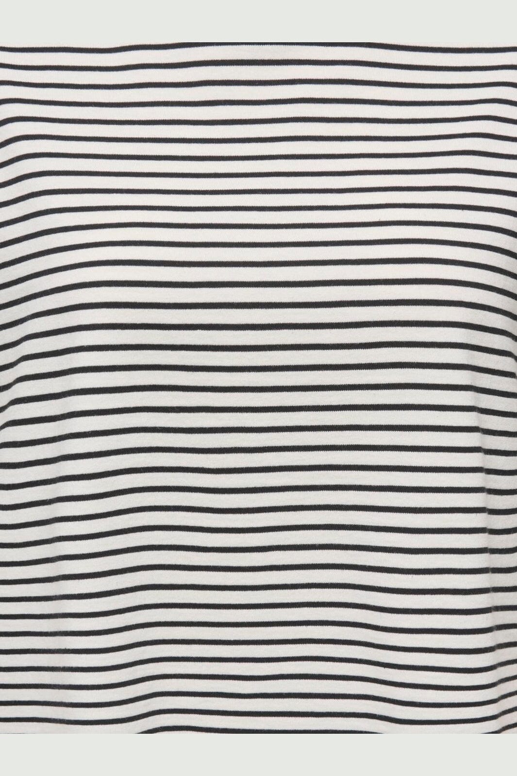 Only - Onllisa Stripe S/S Top - 5190512 Cloud Dancer Thin Black Stripes