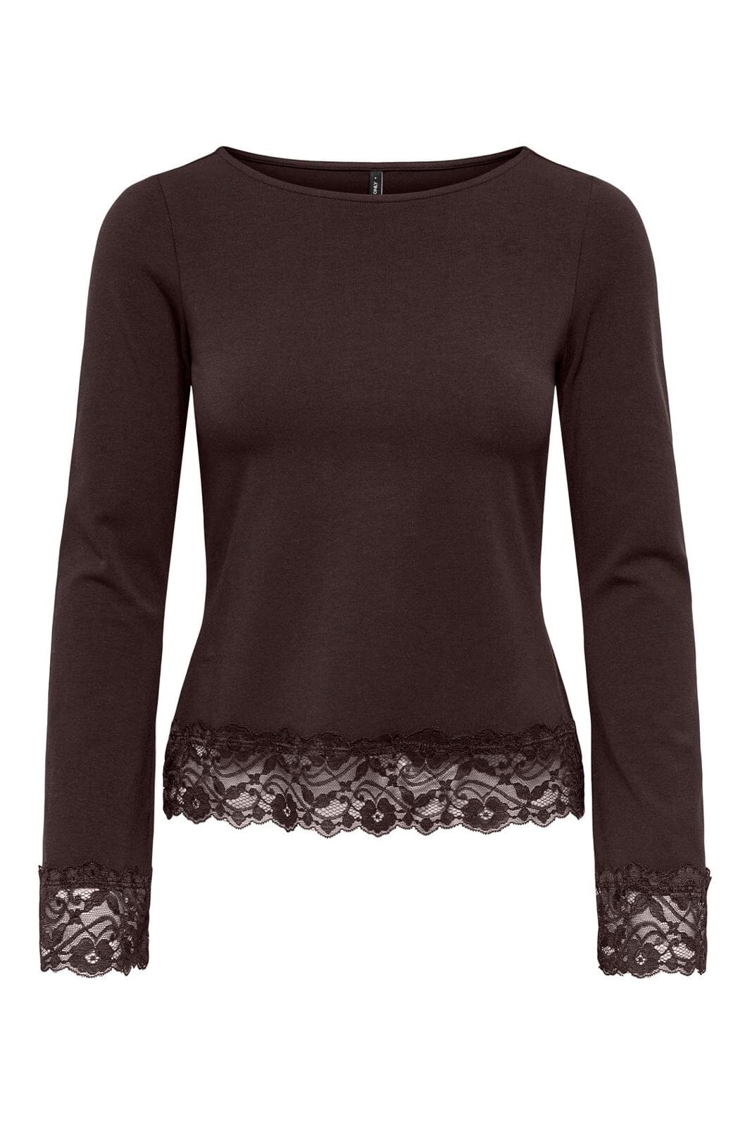 Only - Onllive Love L/S O-Neck Lace Top - 5130881 Chocolate Torte Dtm Lace