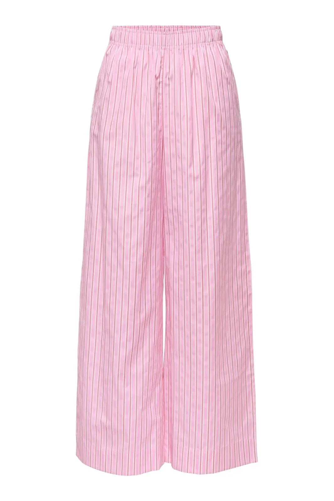 Only - Onlloris Striped Wide Pull Up Pants - 4988487 Lilac Sachet Spiced Apple Bukser 
