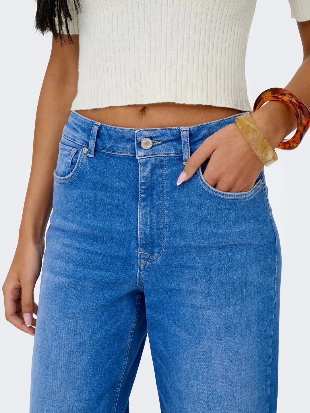 Only - Onlmadison Blush Wide Rea262 - 4902991 Special Bright Blue Denim Jeans 