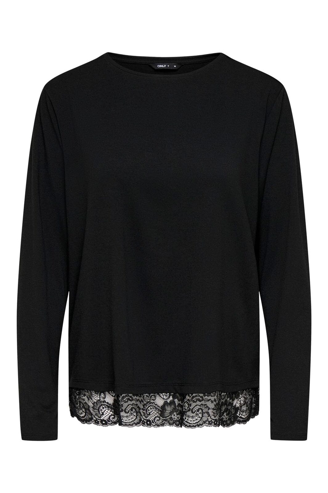 Only - Onlmoster L/S Lace Detail Top - 5208946 Black Tone In Tone Lace