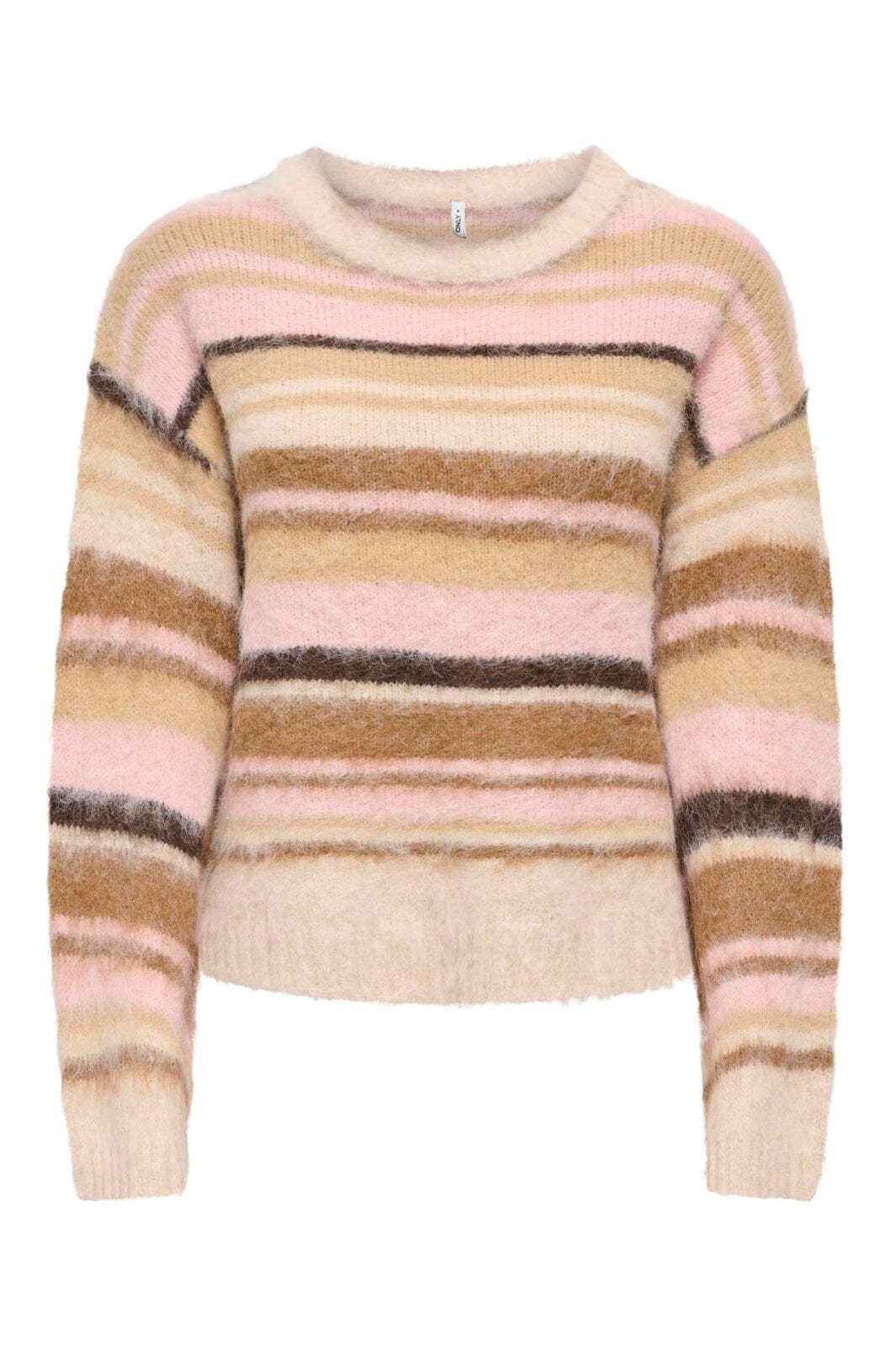 Only - Onlperil Ls O-Neck Cc Knt - 5101278 Birch Thin/Humus/Breen/Coffee B/Pale L