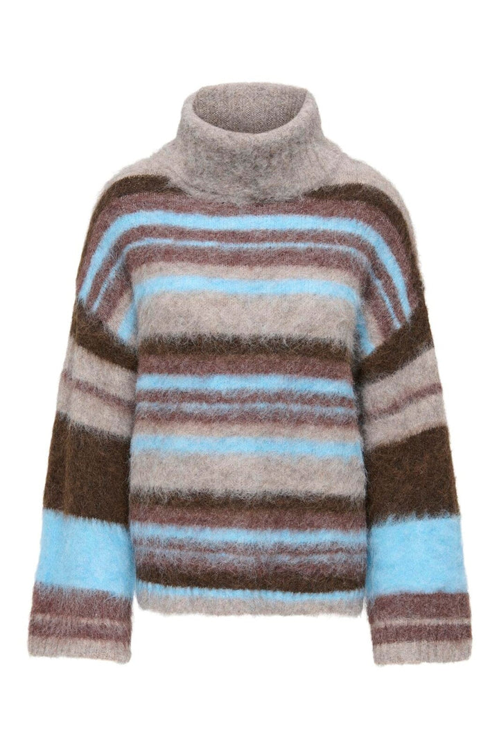 Only - Onlperil Ls Rollneck Knt - 5086395 Taupe Gray Block/Coffee B/Decad C/Blissf B/Mel