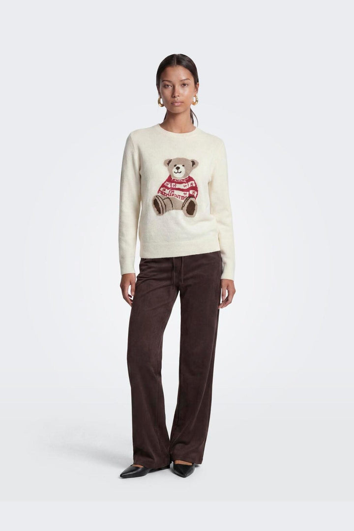 Only - Onlxmas Snowbear Ls O-Neck Knt - 5093917 Birch Alpine Bear/Malt B/Coffee C/Scoot/Mel