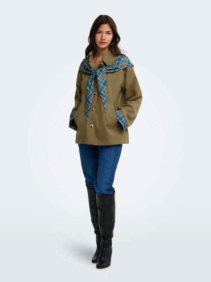 Only - Onlzenia Mix Check Scarf Jacket - 5136160 Ermine Jakker 