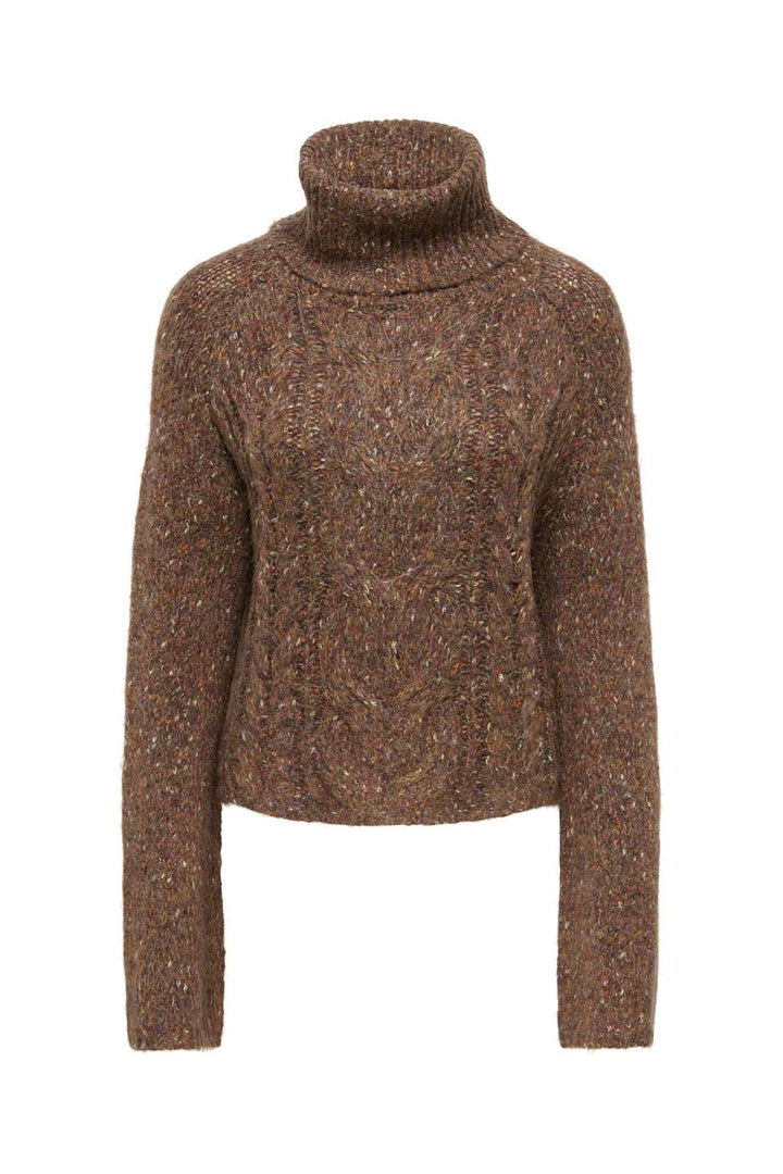 Only - Onlzille Ls Rollneck Cc Knt - 5081606 Black Coffee Multi Melange