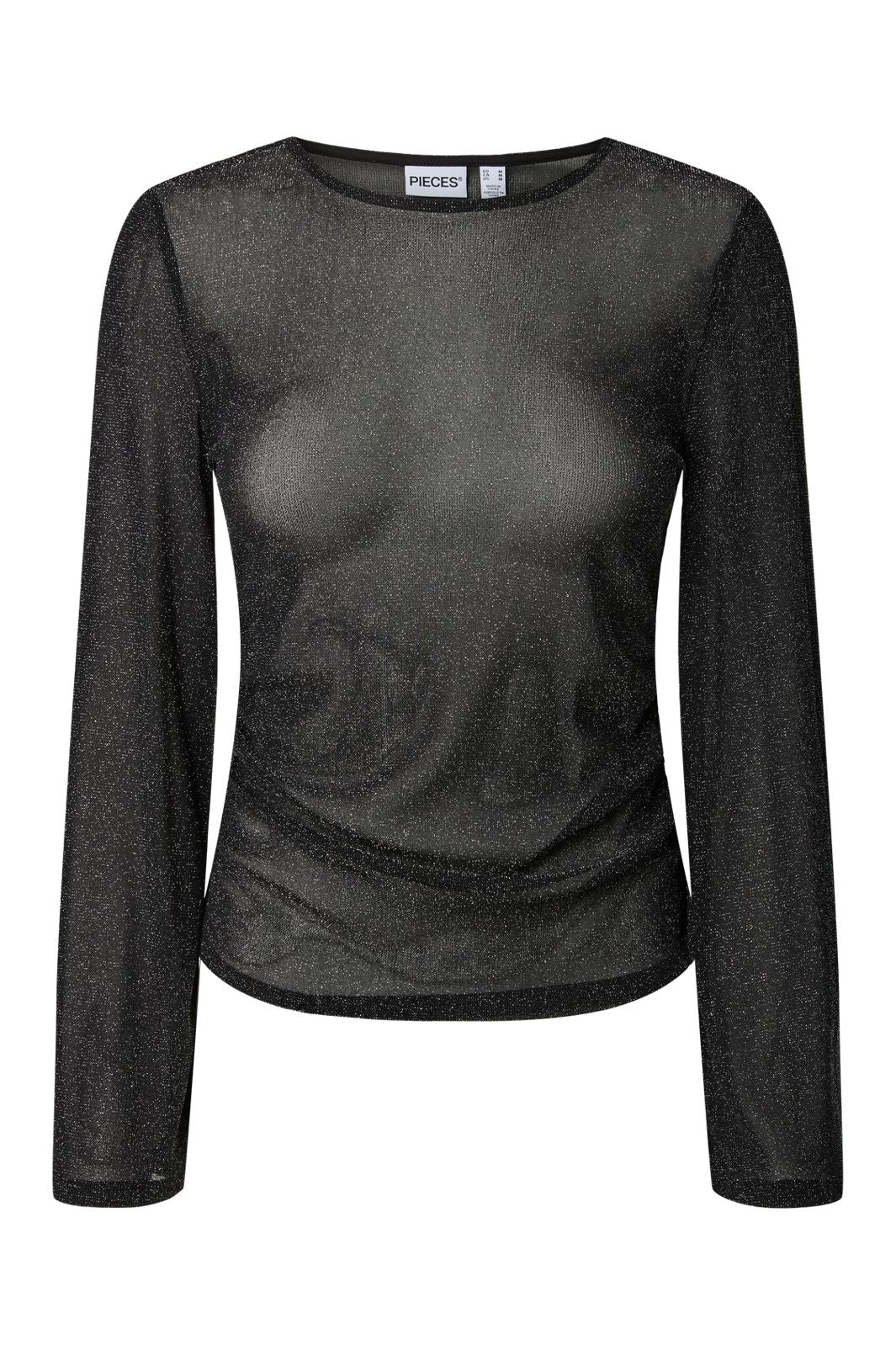 Pieces - Pcalli Ls Glitter Top - 5233974 Black Glitter