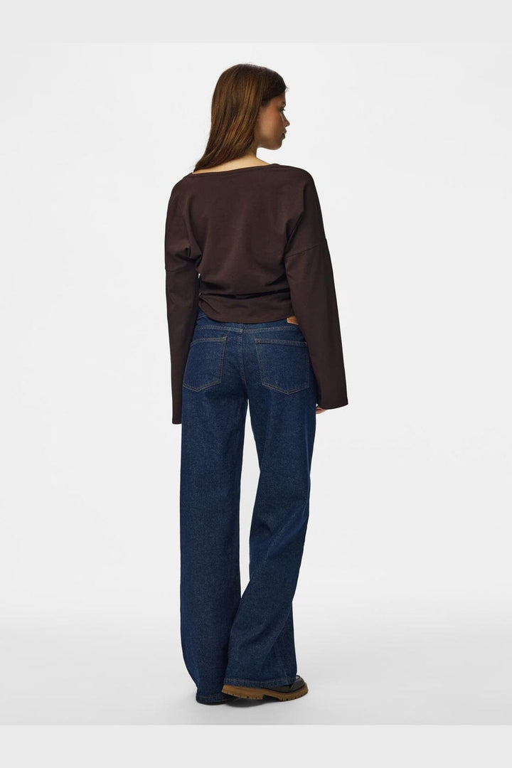 Pieces - Pcalli Ls V-Neck Top - 5235927 Chocolate Plum