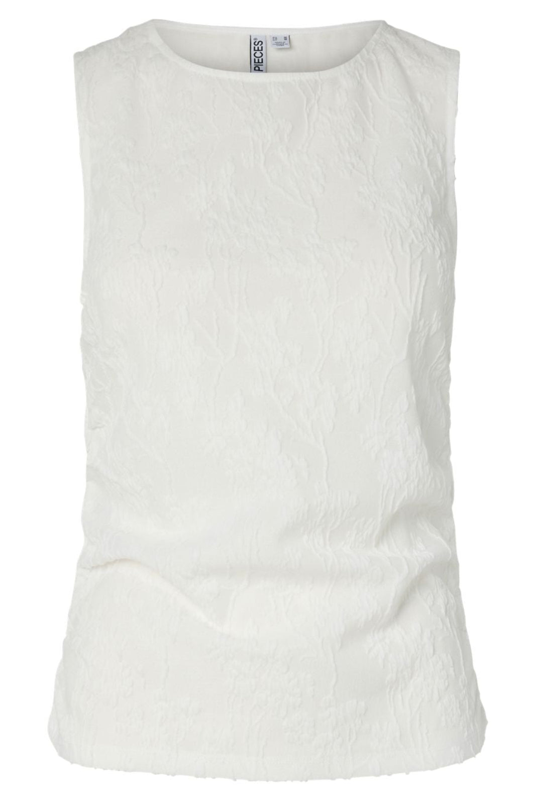 Pieces - Pcallo Sl O-Neck Top Pp - 5052190 Cloud Dancer