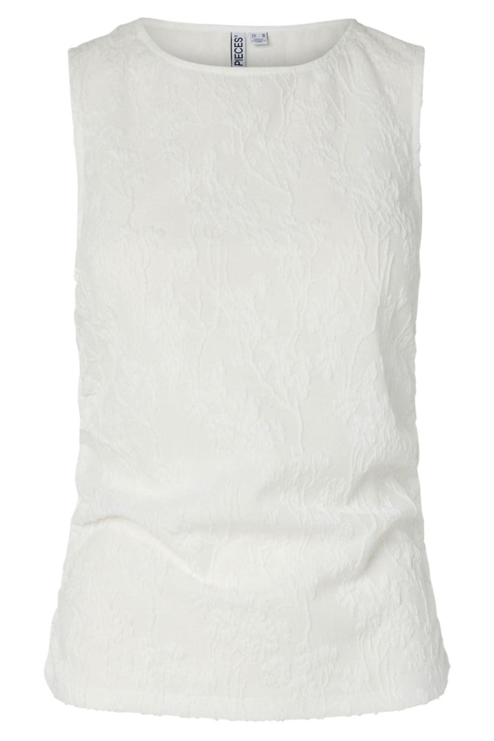 Pieces - Pcallo Sl O-Neck Top Pp - 5052190 Cloud Dancer
