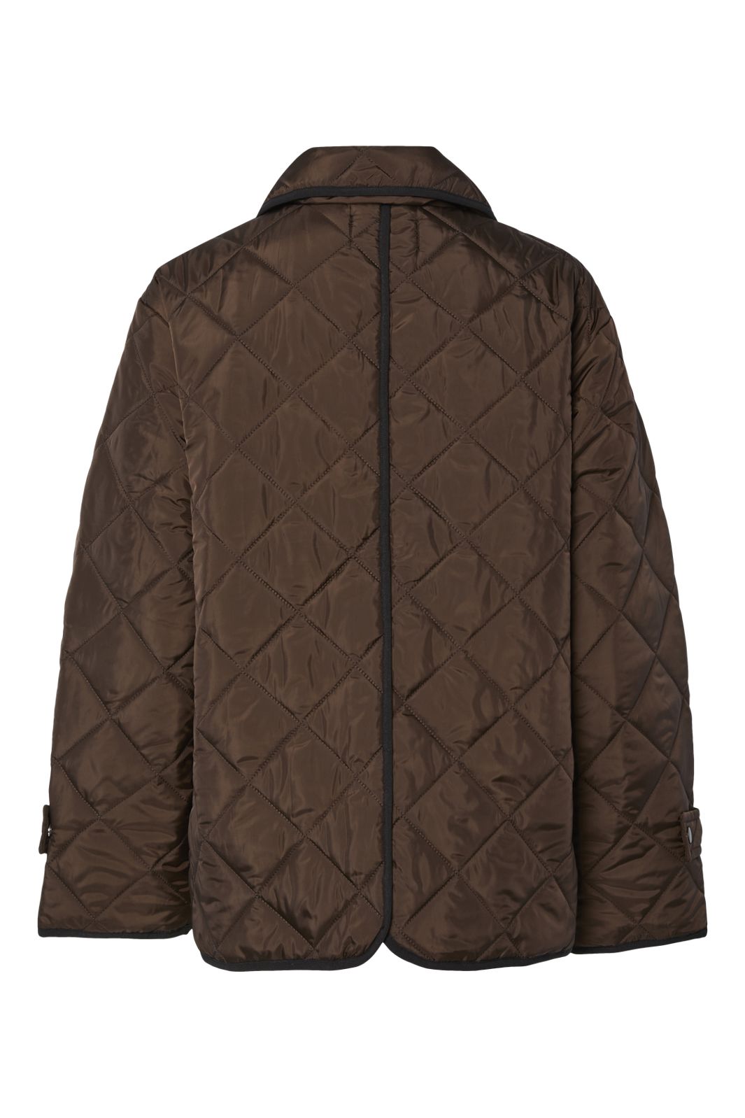Pieces - Pcemily Short Quilted Jacket - 4816907 Hot Fudge Black Bindings