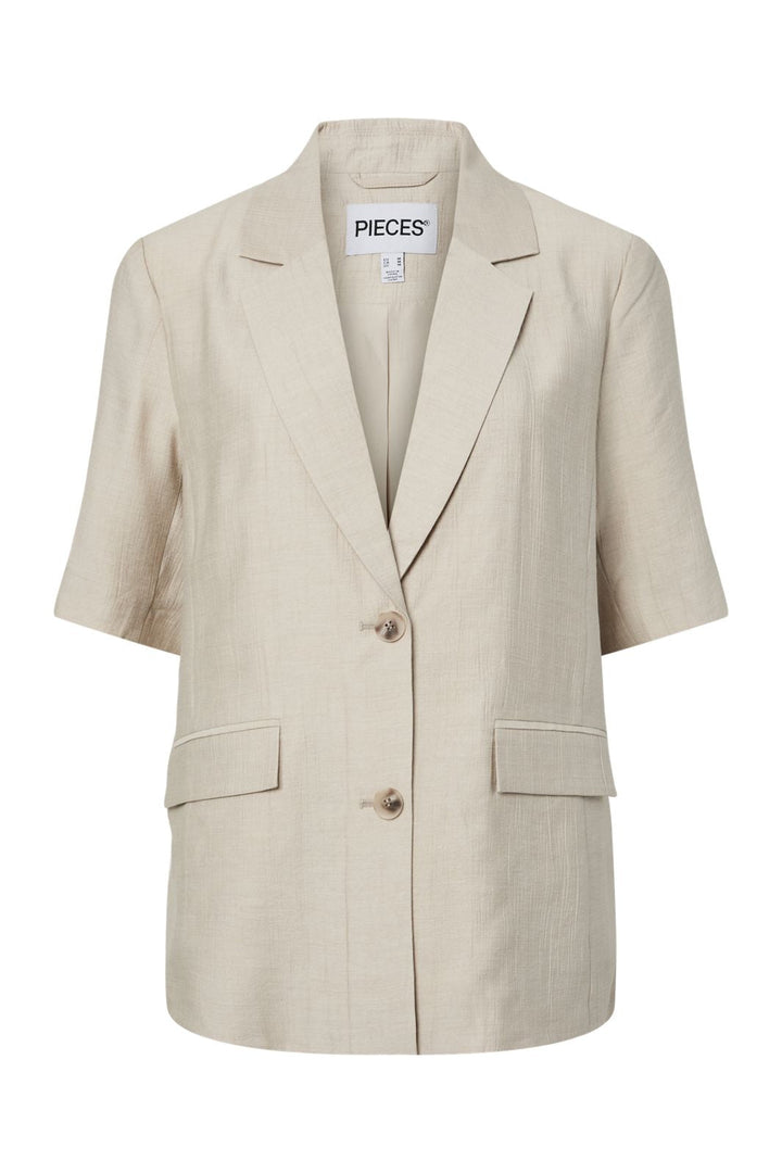 Pieces - Pcgerry 2/4 Sleeve Blazer - 4988621 Silver Lining