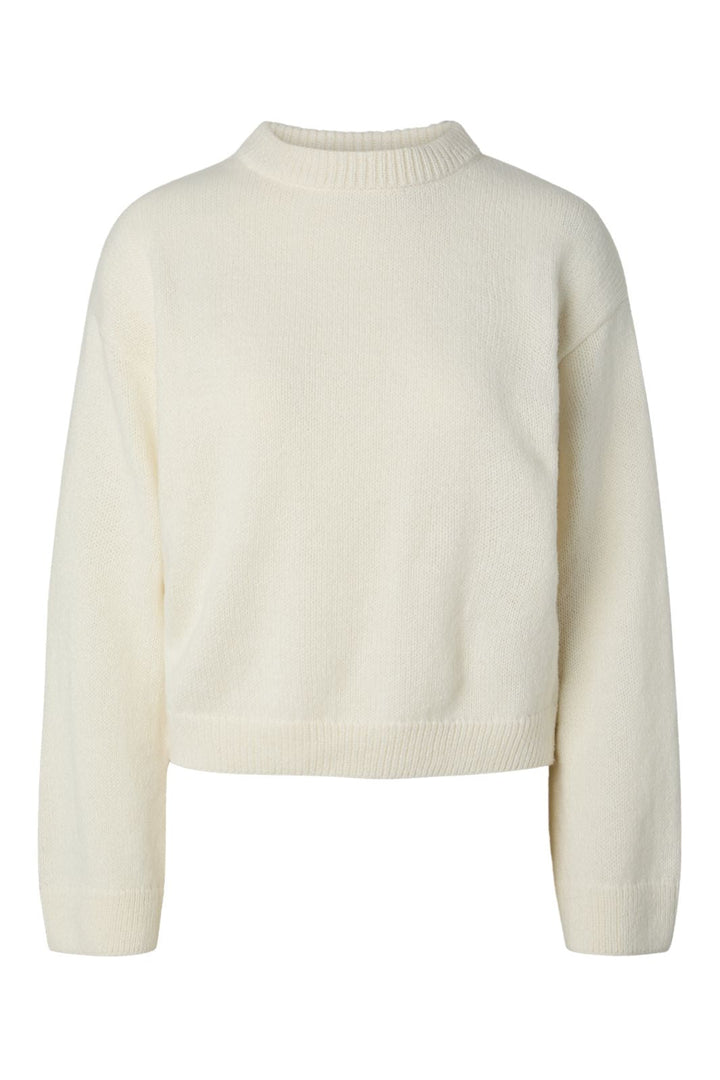Pieces - Pciva Ls O-Neck Fringes Knit - 5217787 Birch