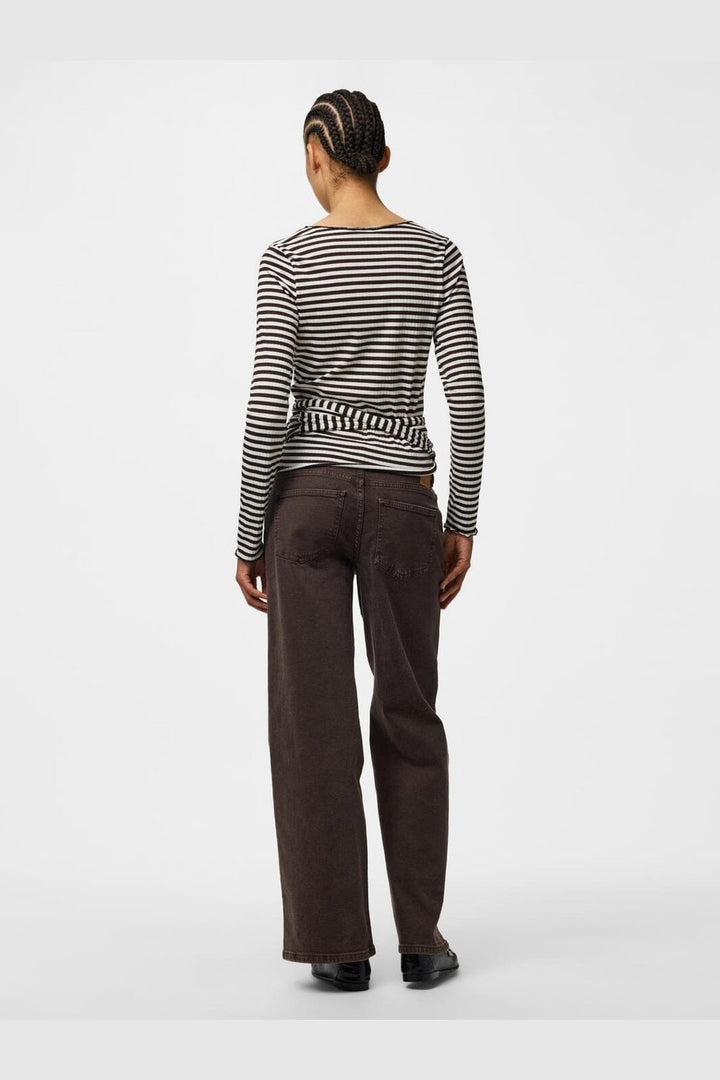 Pieces - Pclaya Ls Wrap Top - 5176828 Hot Fudge Coconut Milk